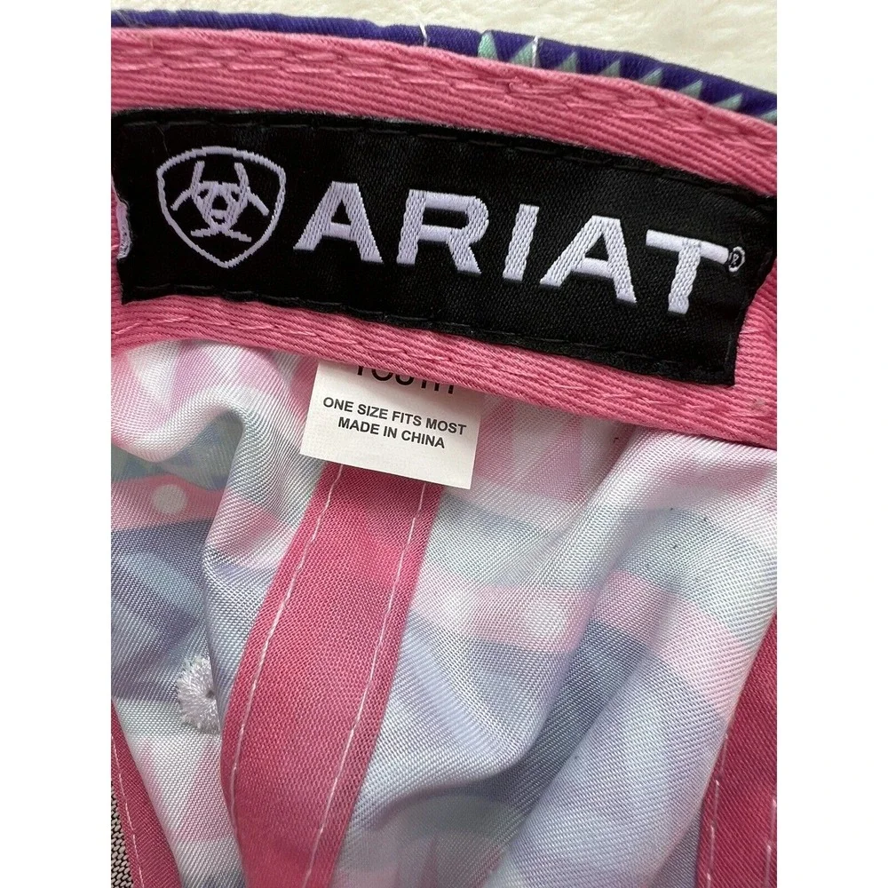 Ariat Youth Girls Hat Western Horses SnapBack Adjustable Multicolor‎ Very Good!